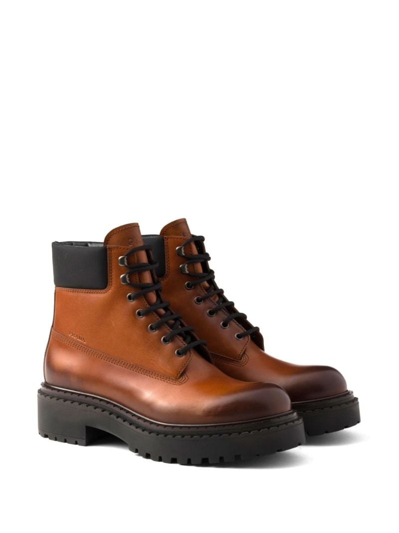 Logo-embossed Combat Boots