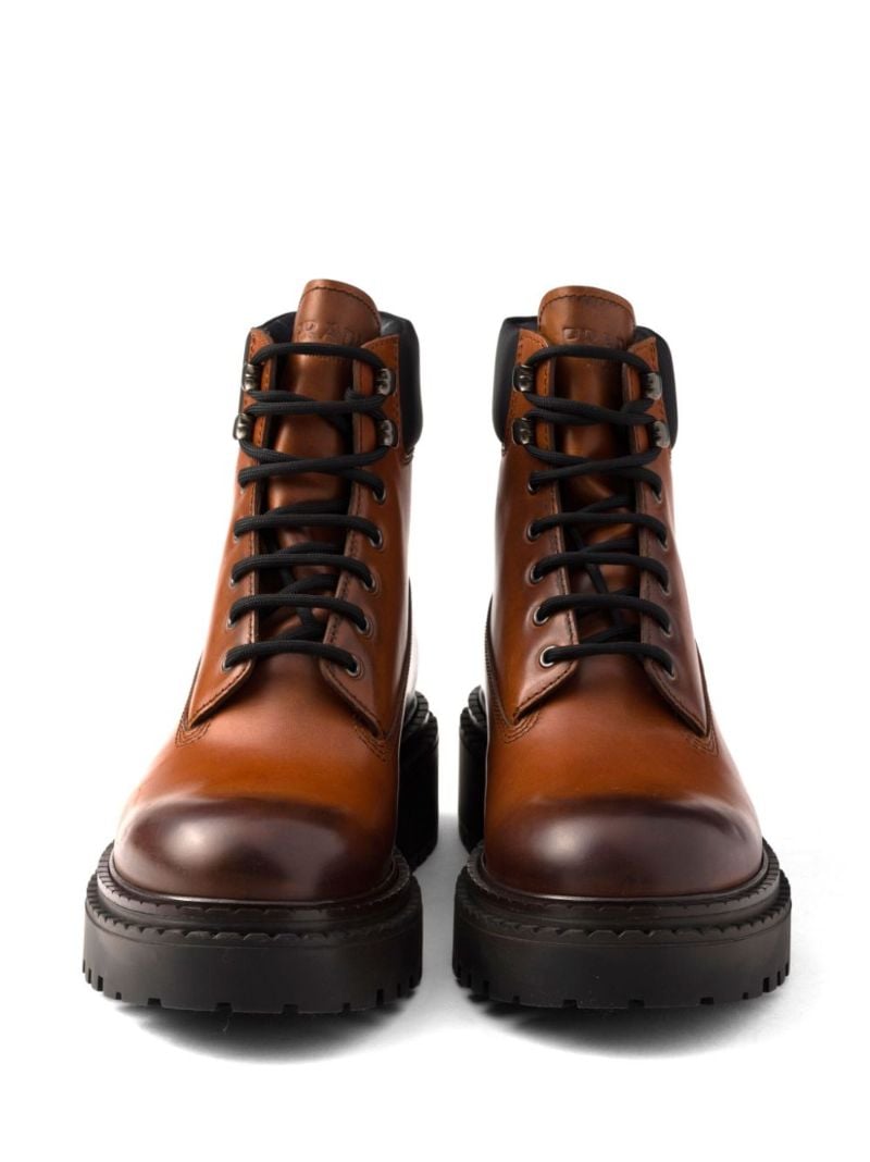 Logo-embossed Combat Boots