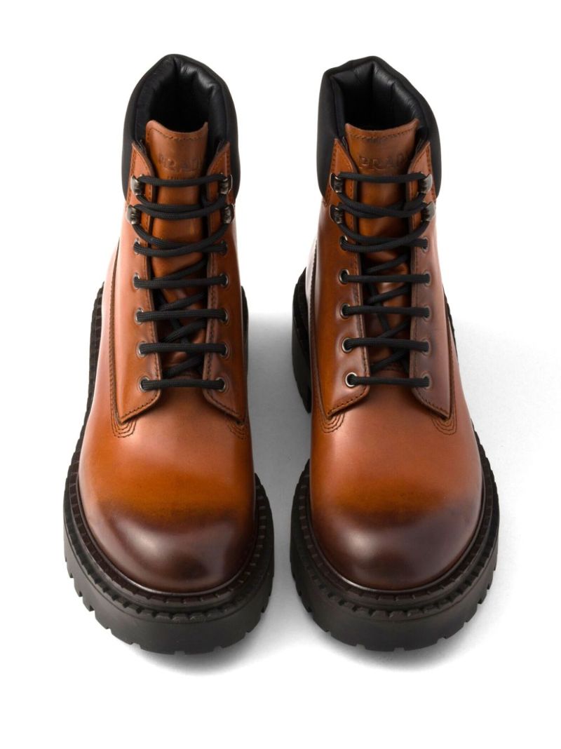 Logo-embossed Combat Boots