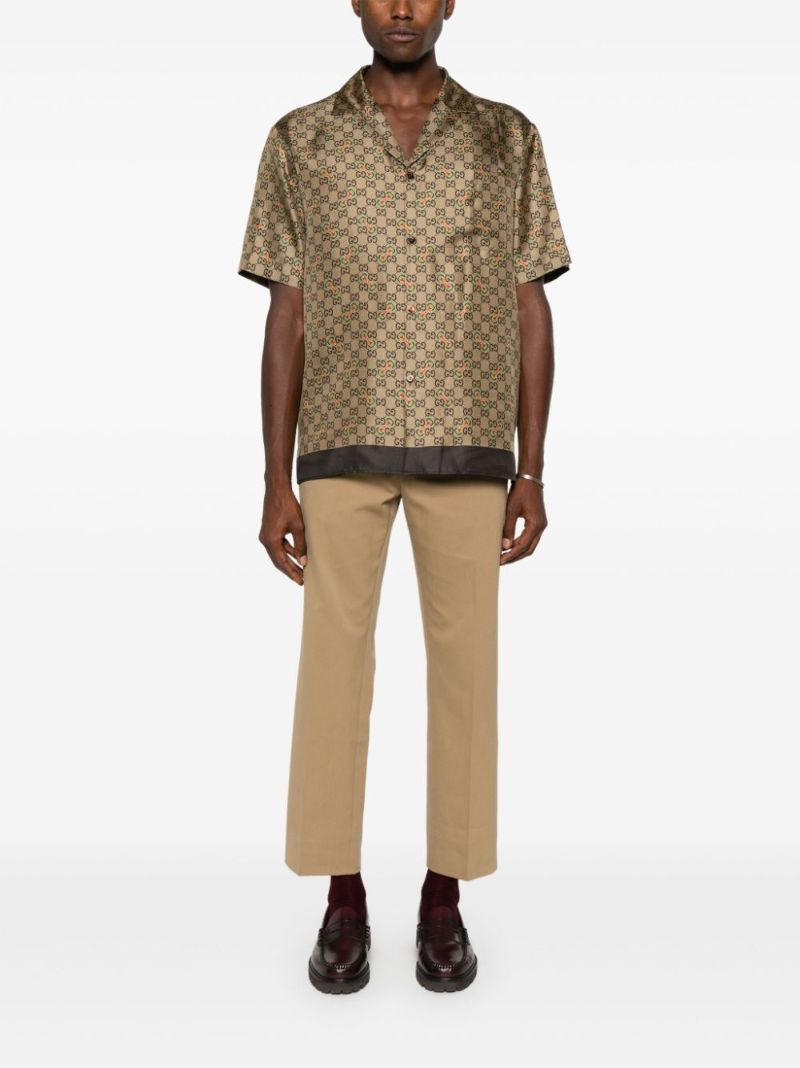 Gg Horsebit-print Silk Shirt