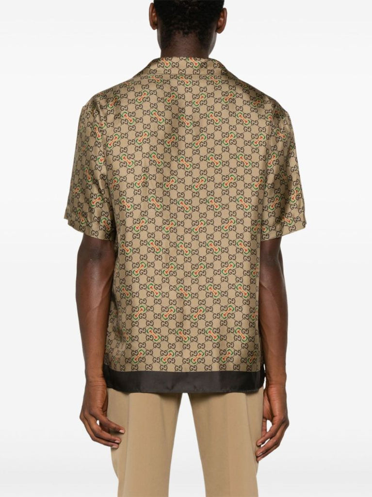 Gg Horsebit-print Silk Shirt