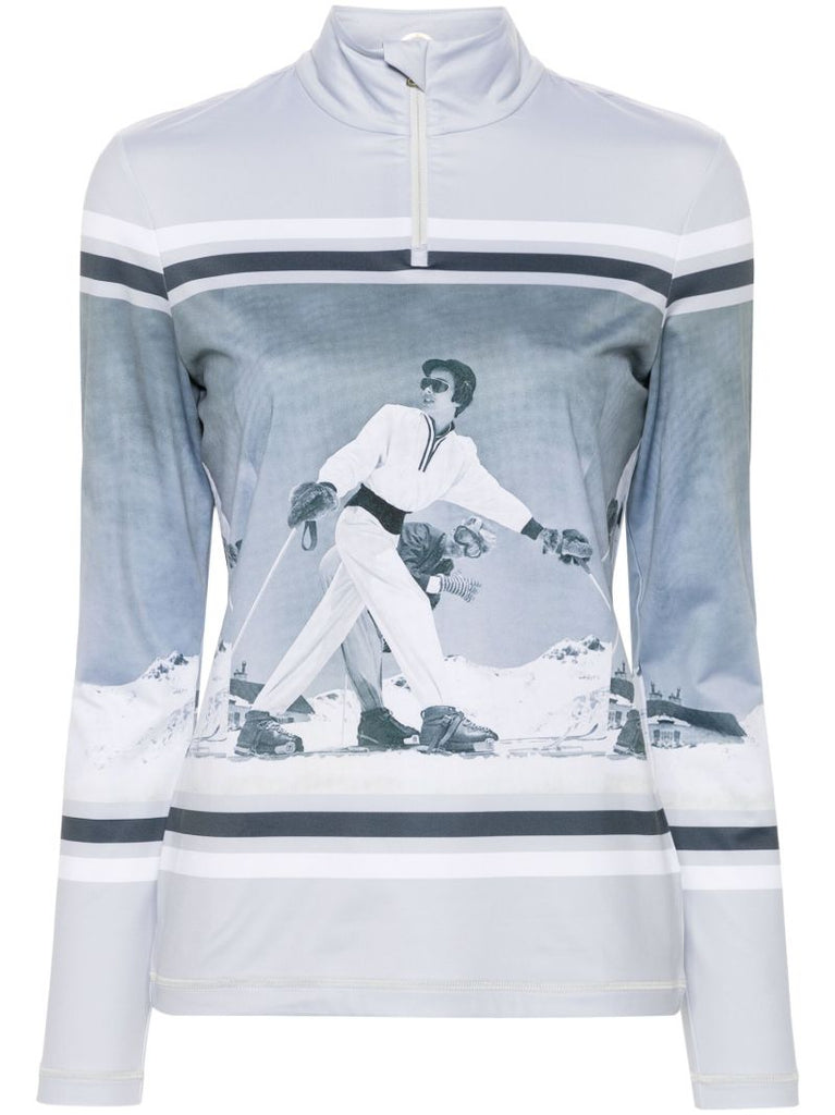 Printed Half-zip Ski Top