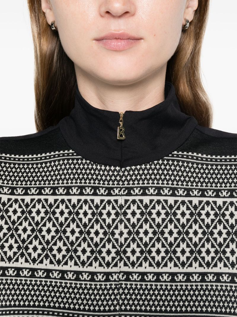 Intarsia-knit Half Zip Ski Top