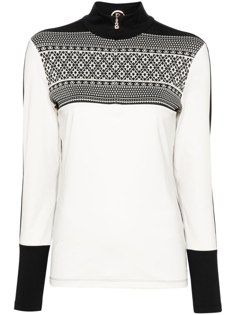 Intarsia-knit Half Zip Ski Top