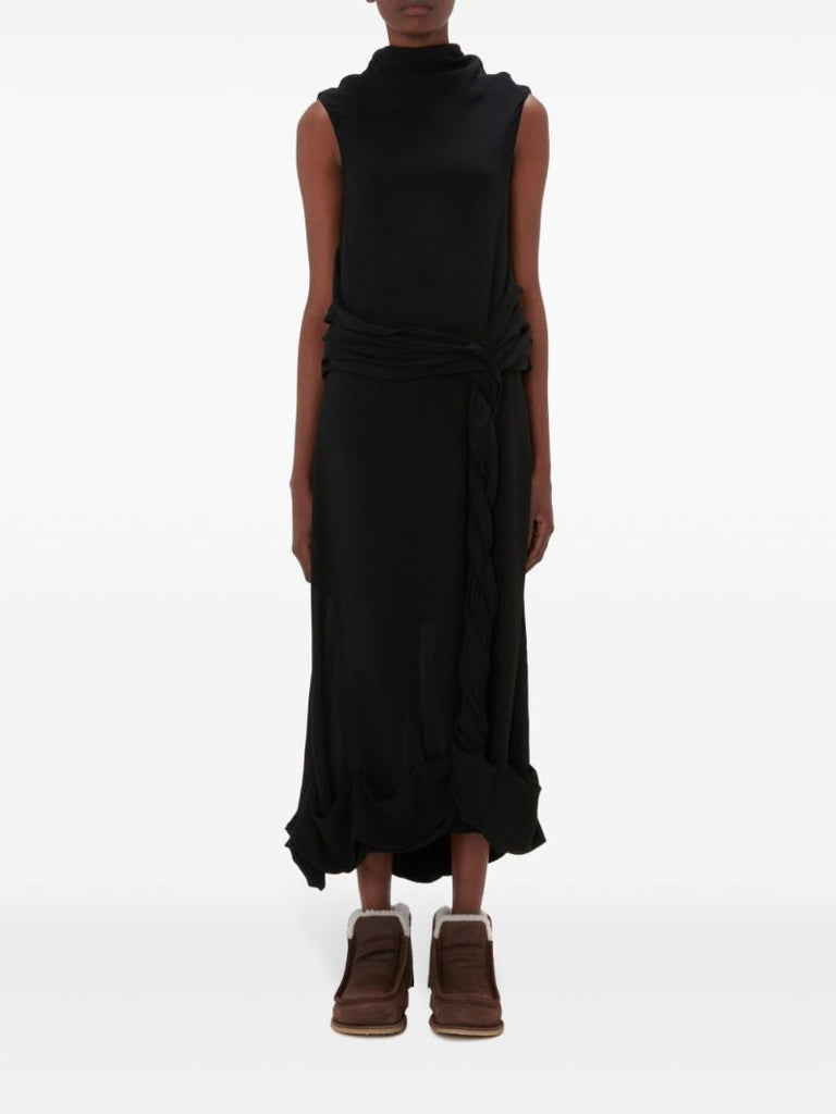 Twisted Draped Midi Dress