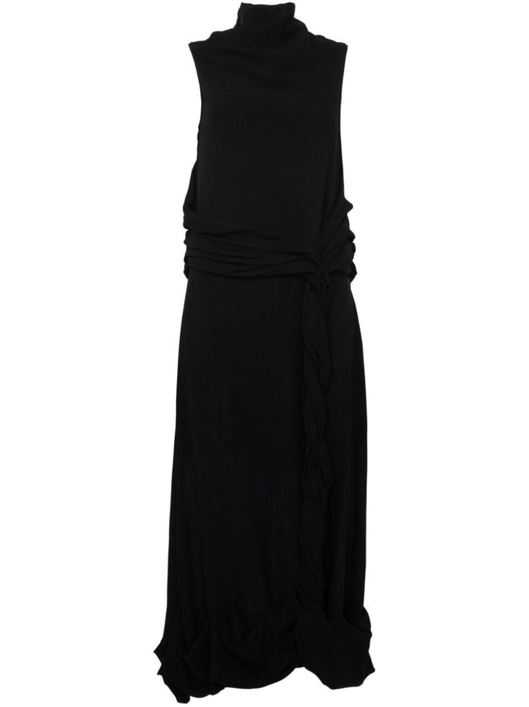 Twisted Draped Midi Dress