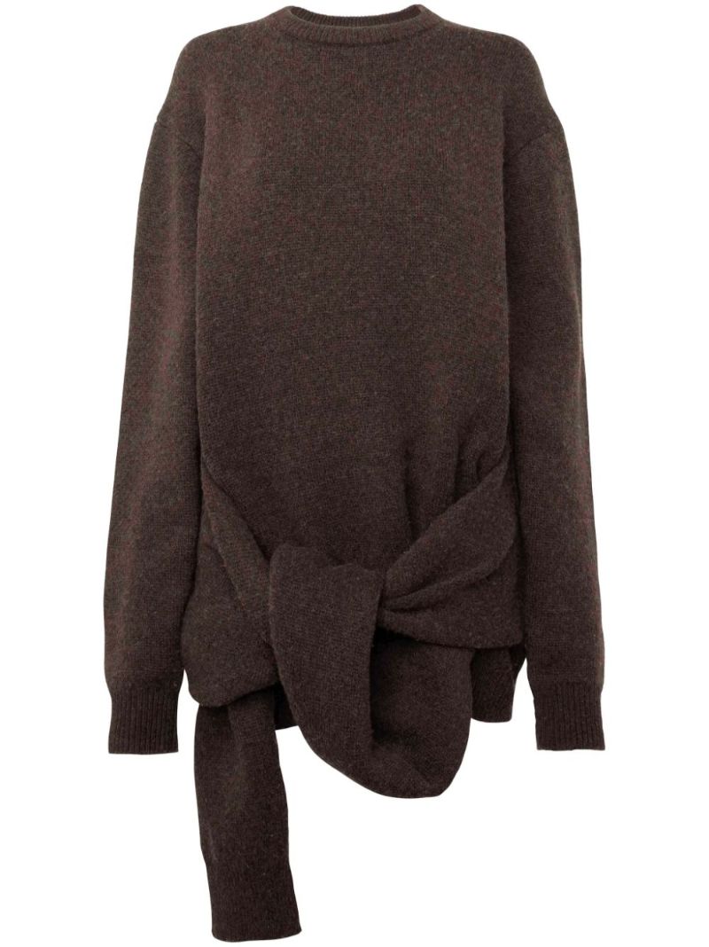 Draped Tie-front Sweater