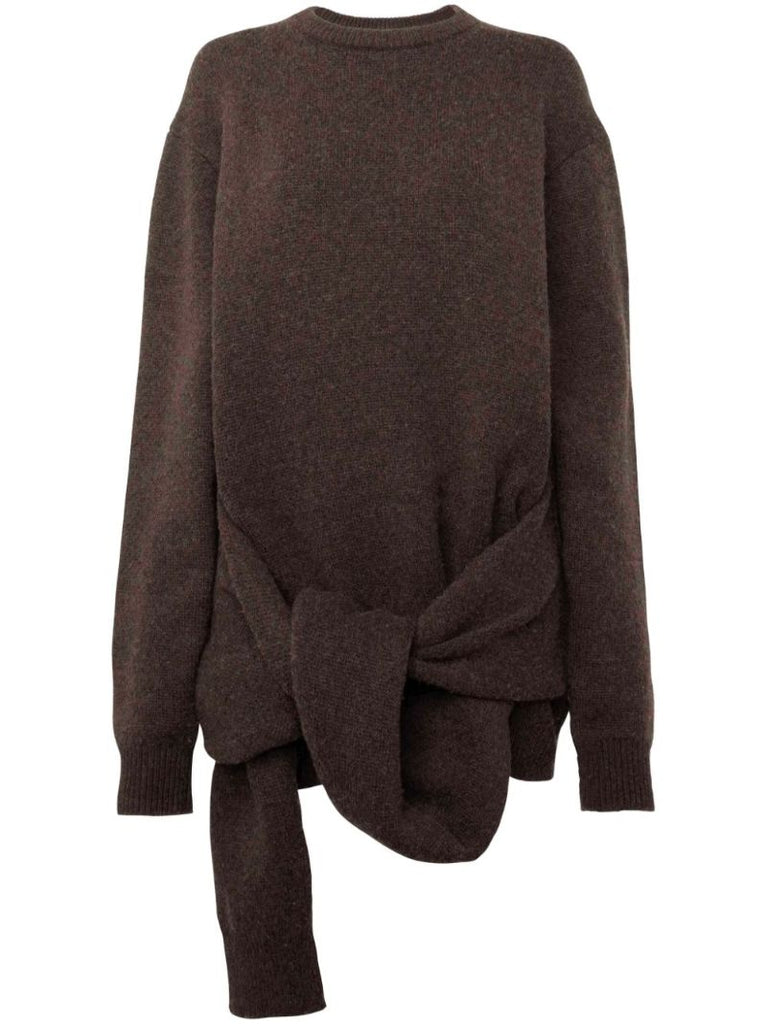 Draped Tie-front Sweater