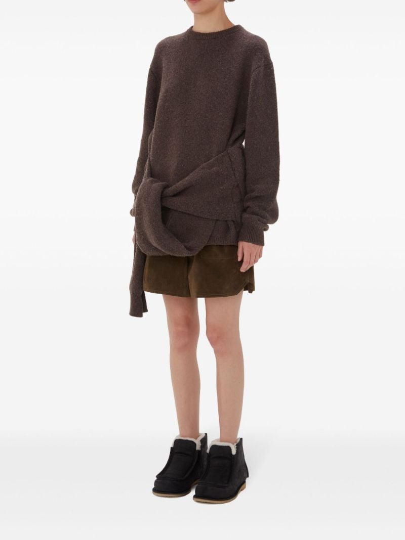 Draped Tie-front Sweater