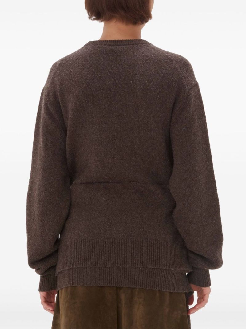 Draped Tie-front Sweater