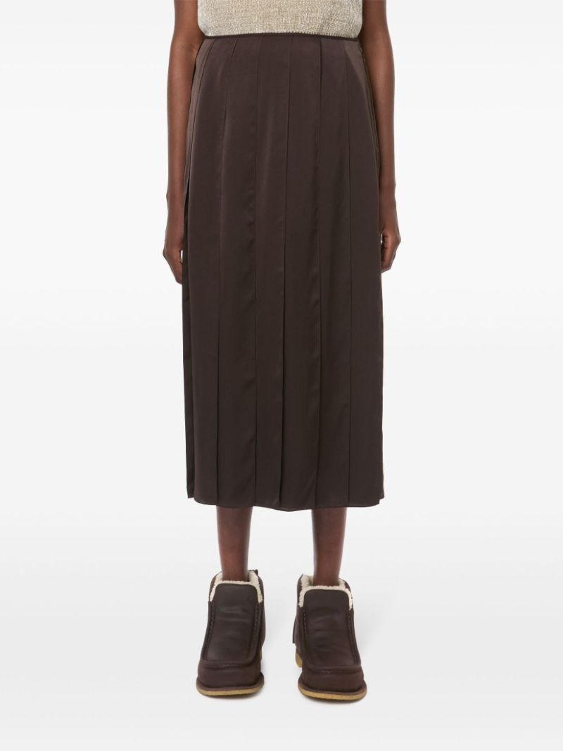 Brown Pleated Skirt
