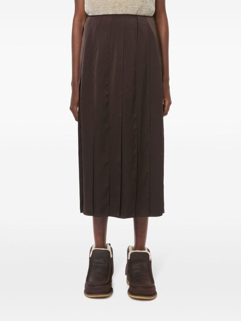 Brown Pleated Skirt