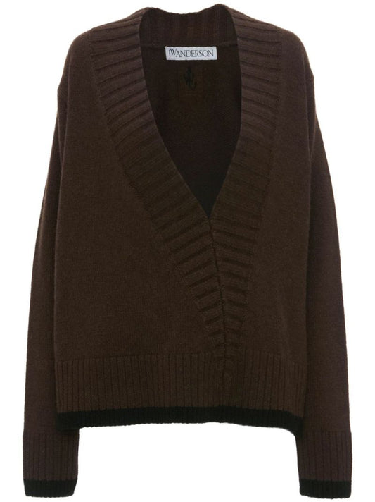 Brown Asymmetric Wool Sweater