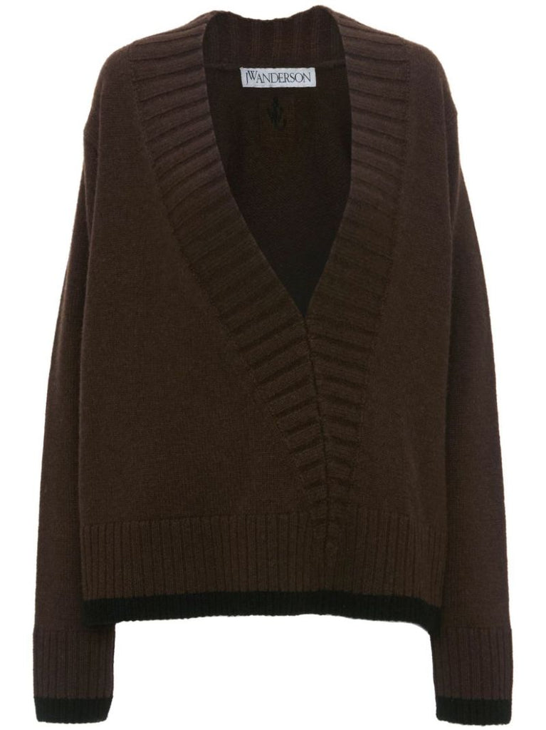 Brown Asymmetric Wool Sweater