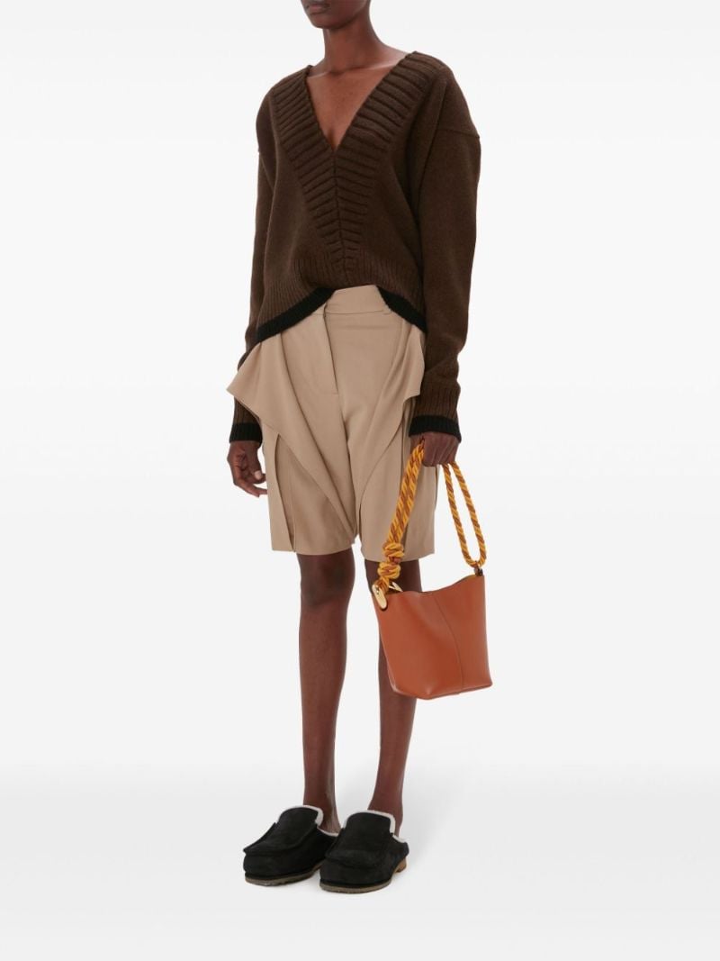 Brown Asymmetric Wool Sweater