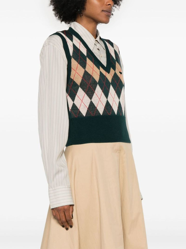 Argyle-check Vest