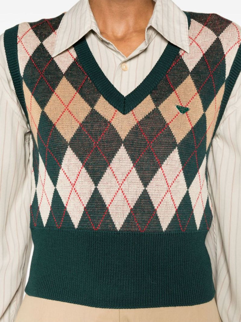 Argyle-check Vest