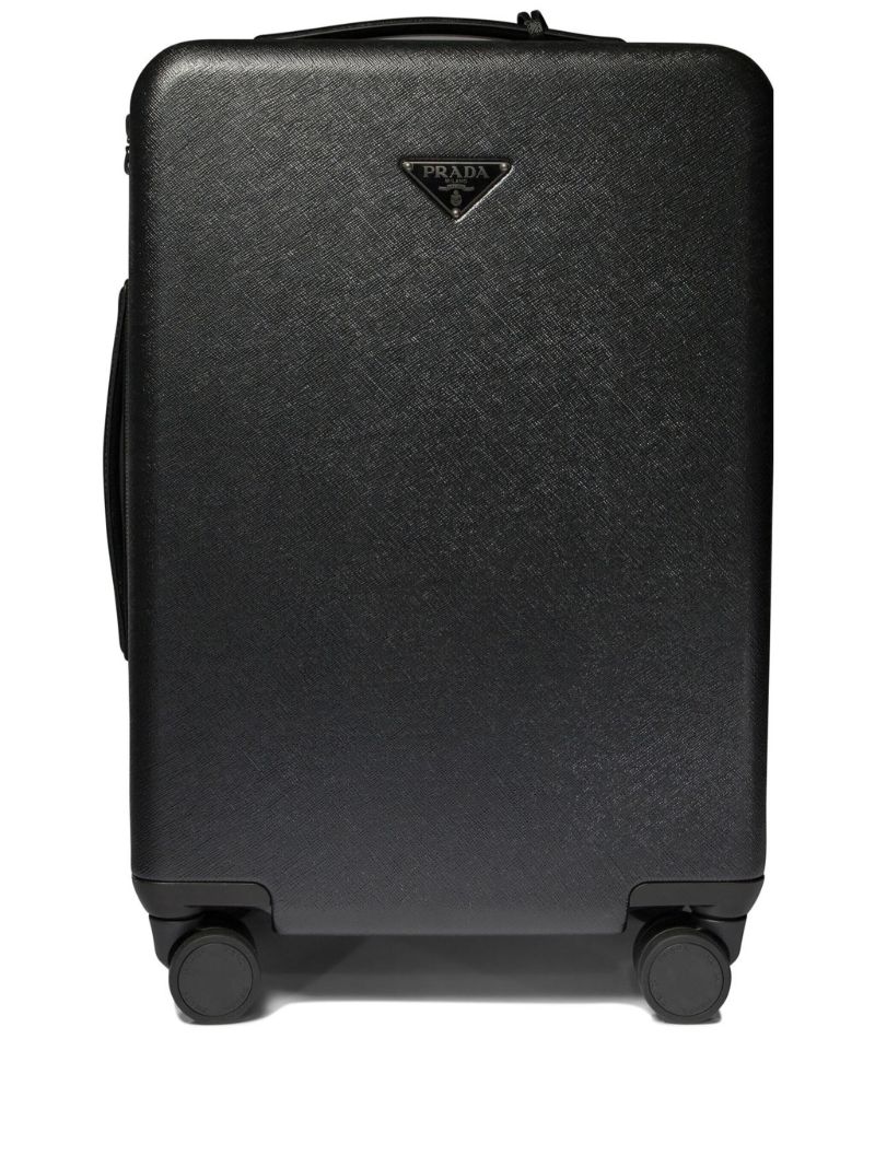 Re-nylon Saffiano Leather Trolley