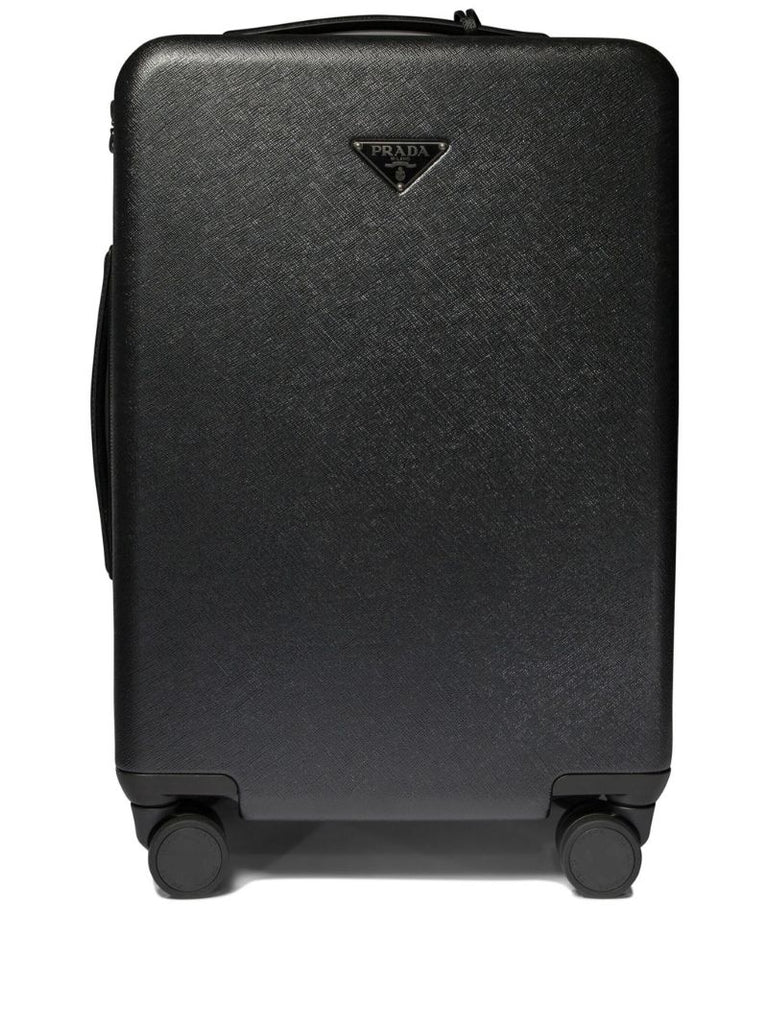 Re-nylon Saffiano Leather Trolley