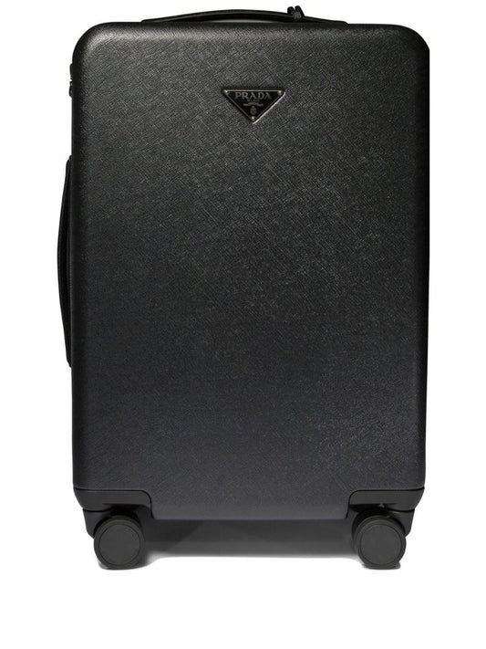 Re-nylon Saffiano Leather Trolley