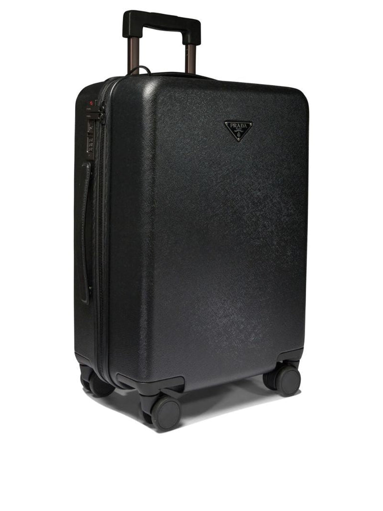 Re-nylon Saffiano Leather Trolley
