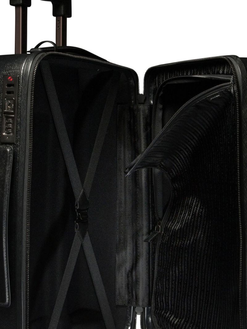 Re-nylon Saffiano Leather Trolley