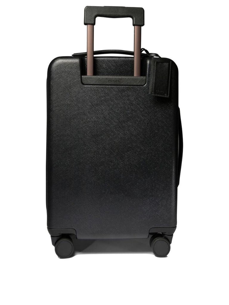 Re-nylon Saffiano Leather Trolley