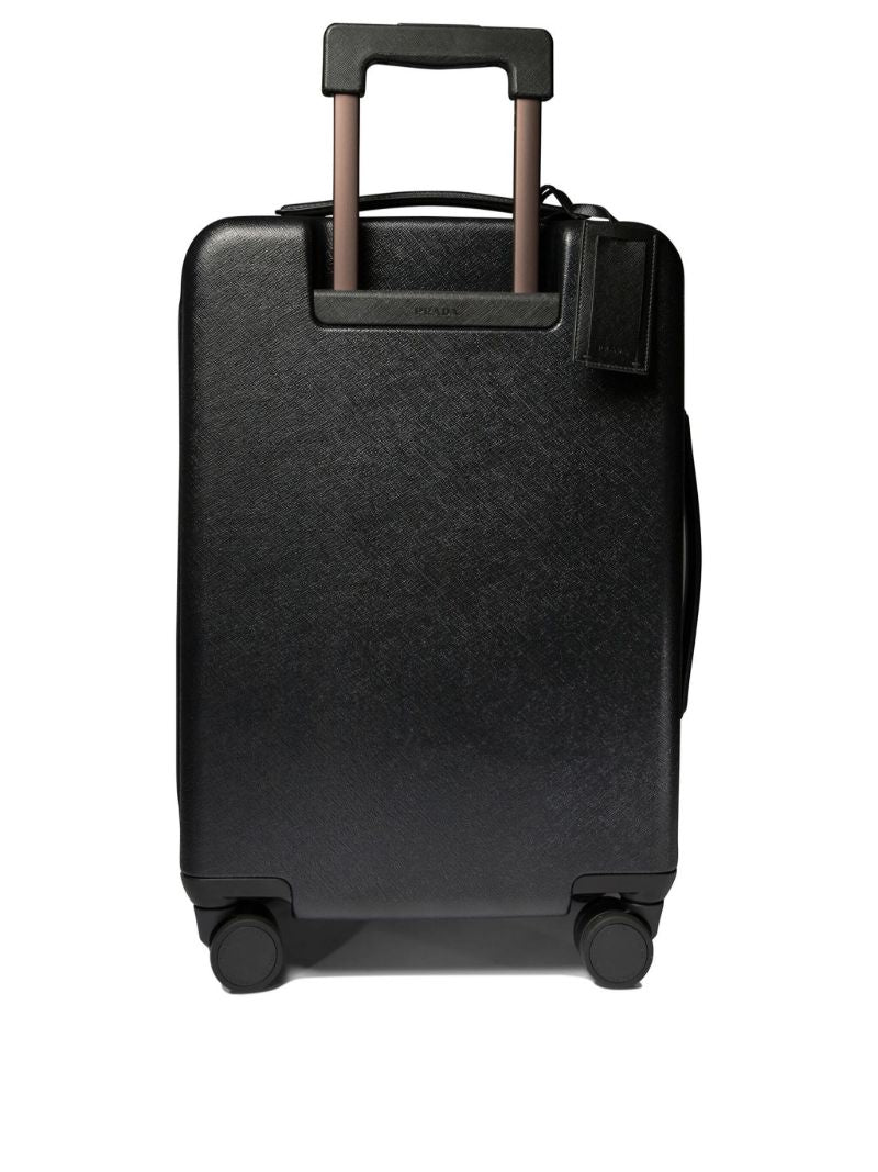 Re-nylon Saffiano Leather Trolley
