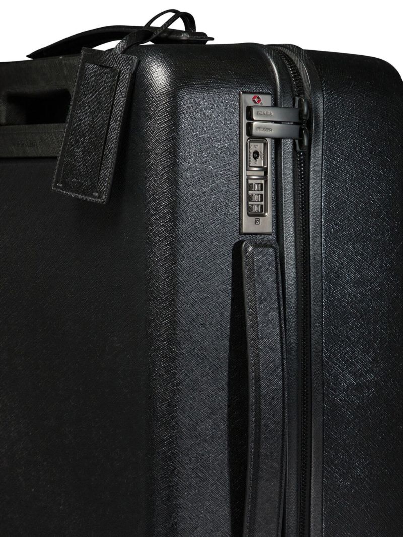 Re-nylon Saffiano Leather Trolley