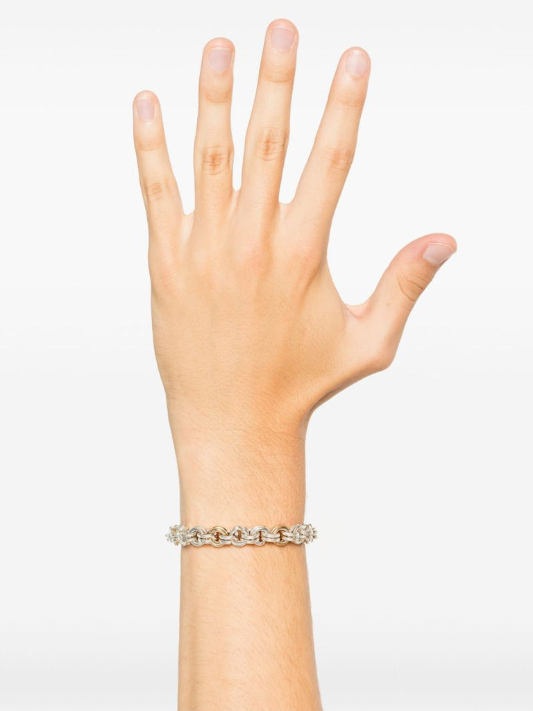 14k Yellow Gold and Sterling Silver Keyring Bracelet