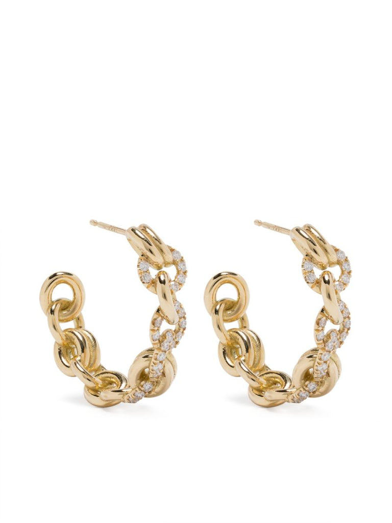 18k Yellow Gold Fused Serpens Diamond Earrings