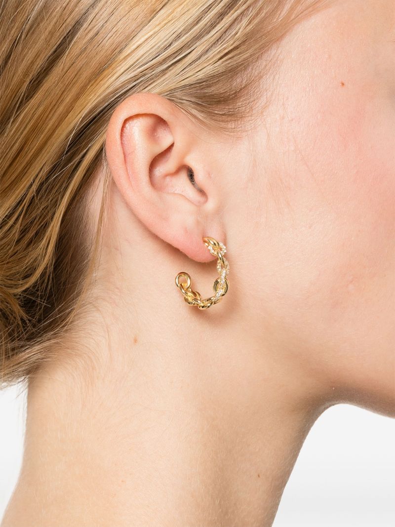 18k Yellow Gold Fused Serpens Diamond Earrings