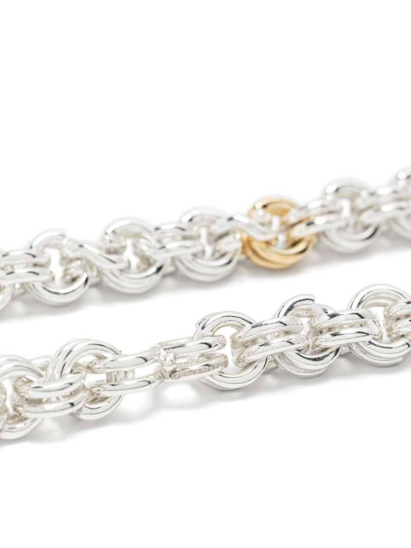 14k Yellow Gold and Sterling Silver Keyring Necklace