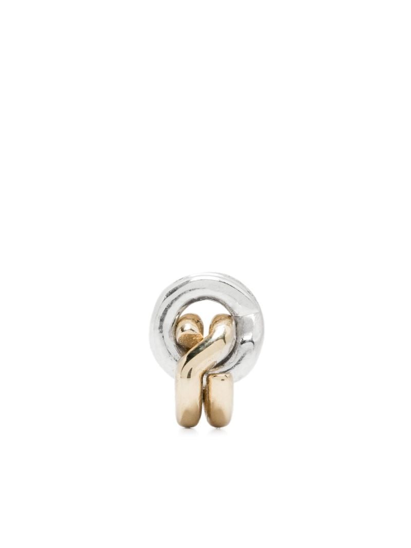 14k Gold and Sterling Silver Keyring Single Earrings