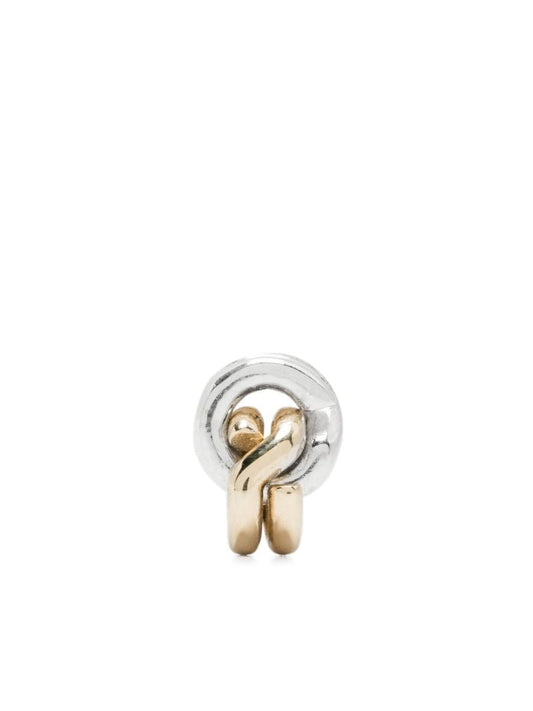 14k Gold and Sterling Silver Keyring Single Earrings