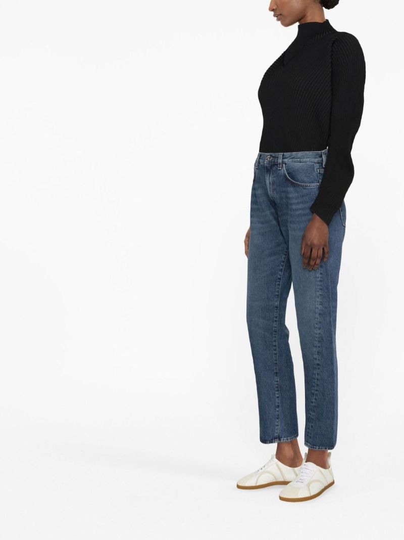 Twisted Seam Cropped Leg Jeans