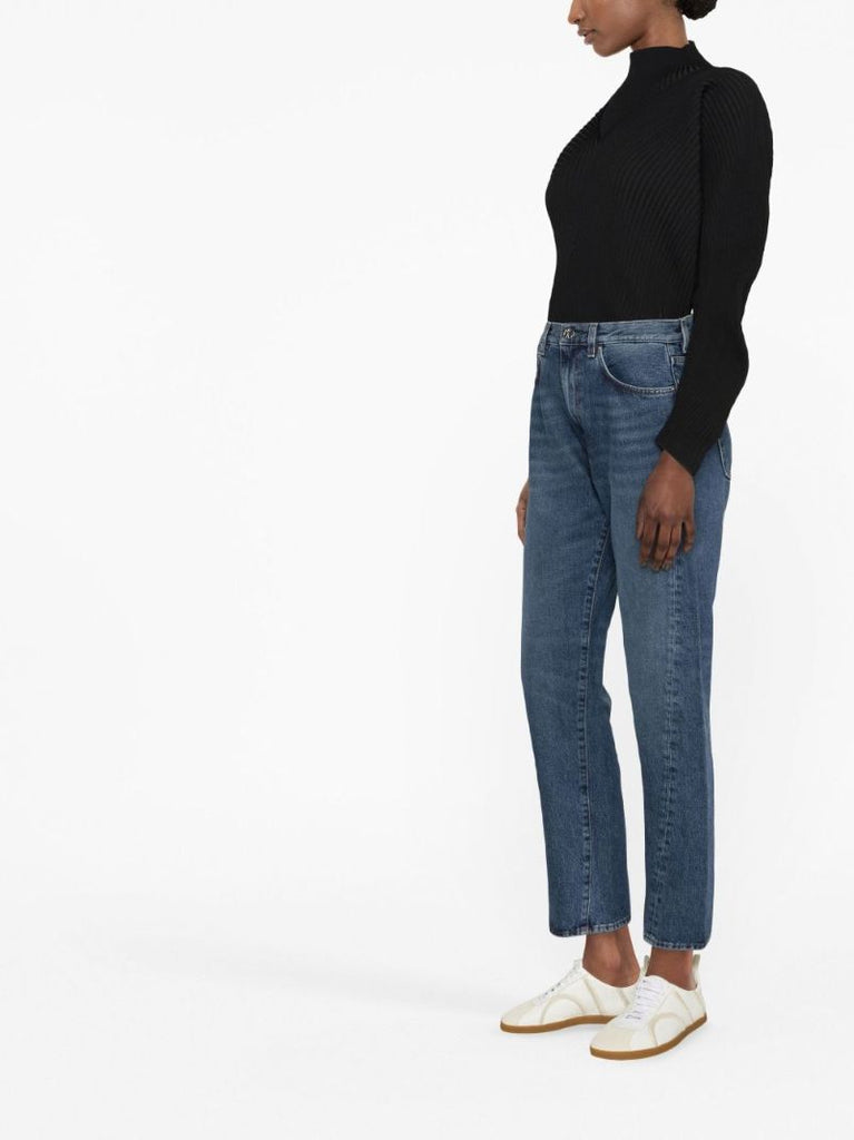 Twisted Seam Cropped Leg Jeans