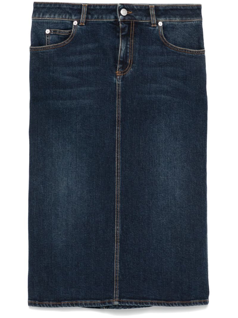 Pencil Denim Midi Skirt
