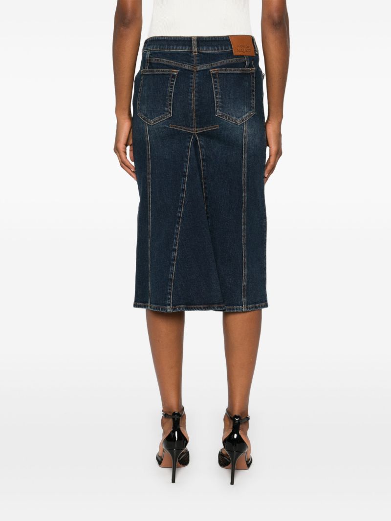 Pencil Denim Midi Skirt