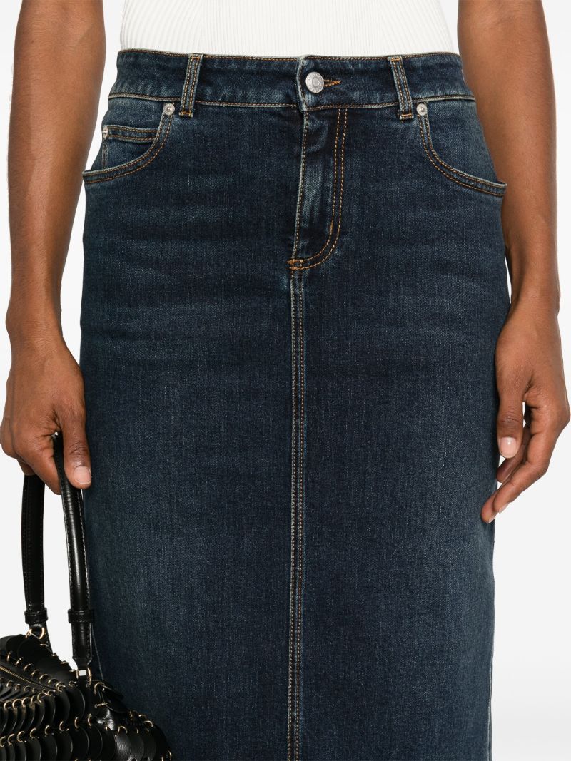 Pencil Denim Midi Skirt