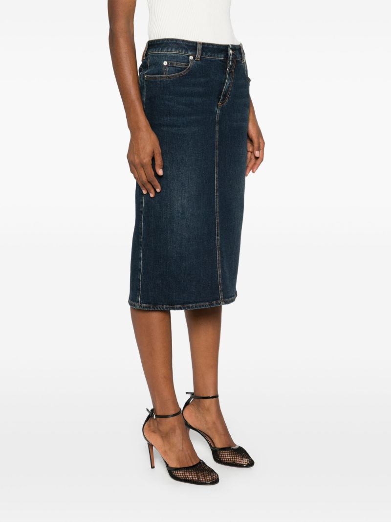 Pencil Denim Midi Skirt