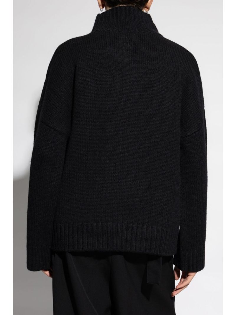 Leather-pocket Sweater