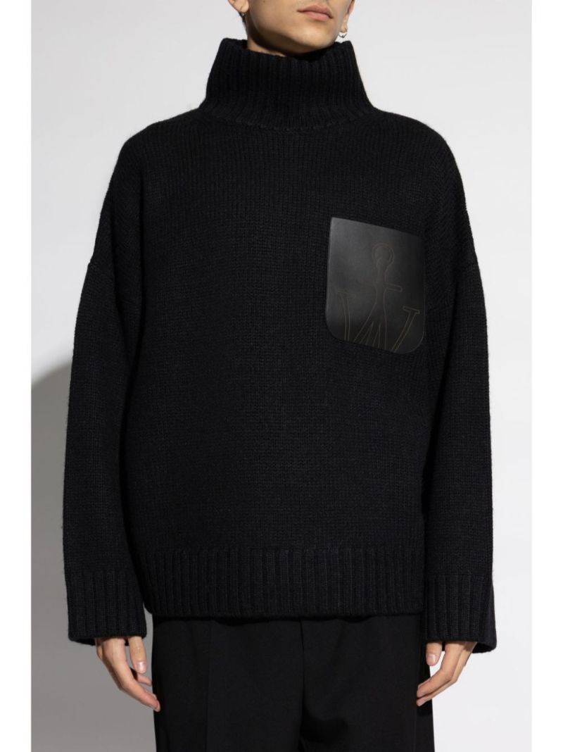 Leather-pocket Sweater