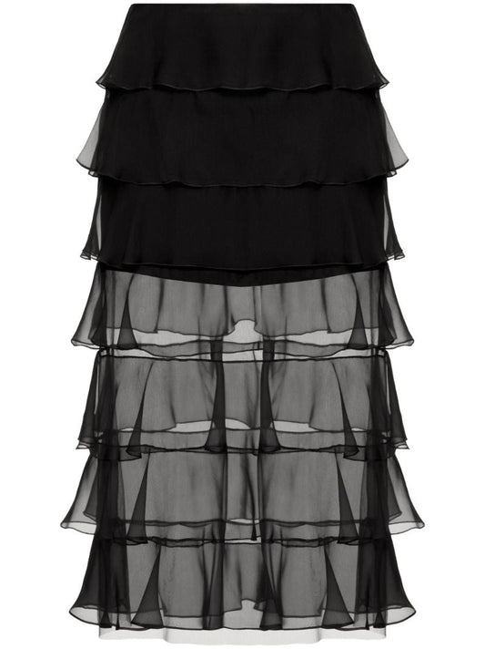 Ruffled Chiffon Skirt