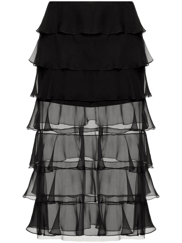 Ruffled Chiffon Skirt