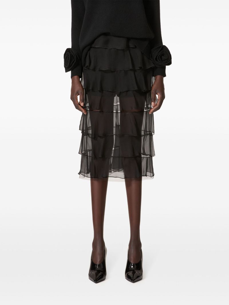 Ruffled Chiffon Skirt