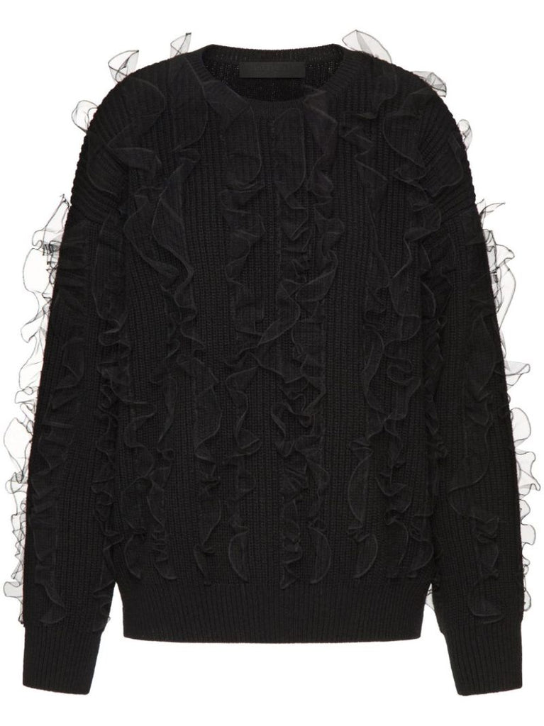 Black Ruffled Sweater