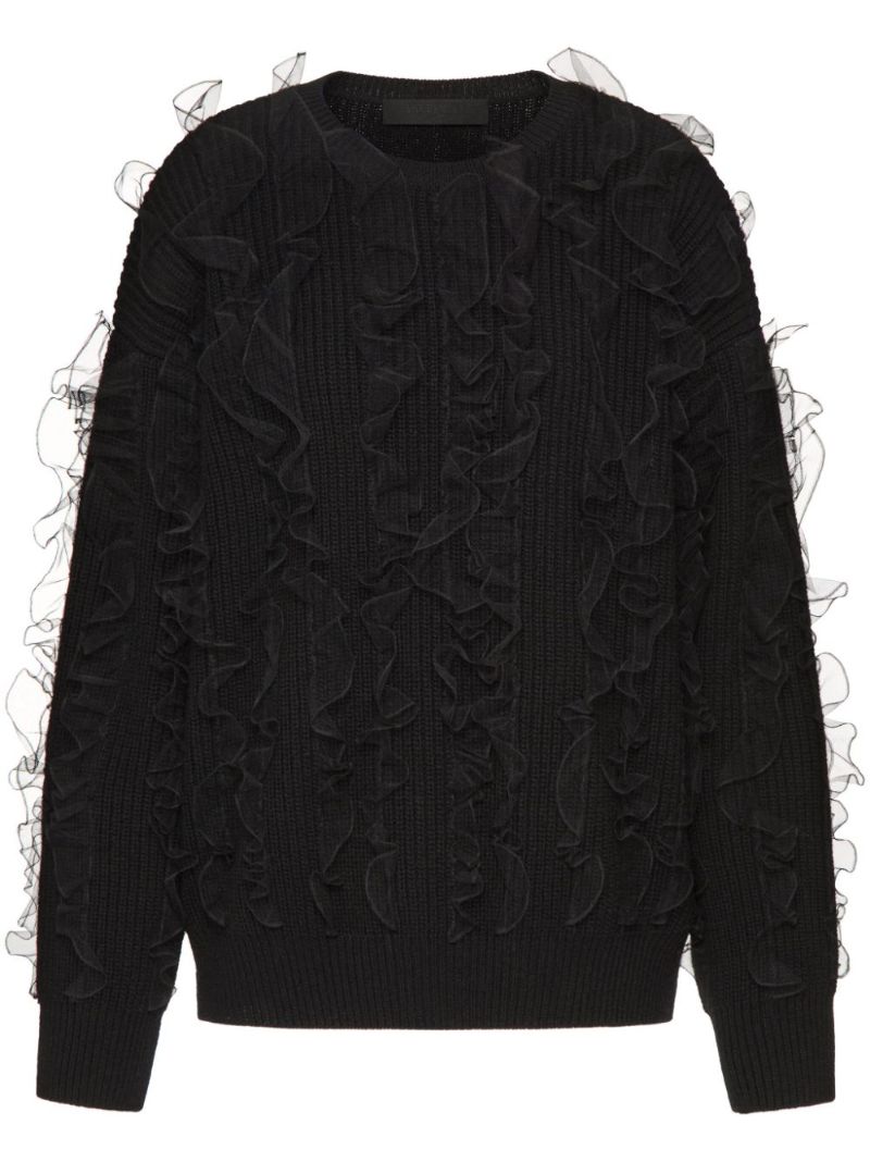 Black Ruffled Sweater