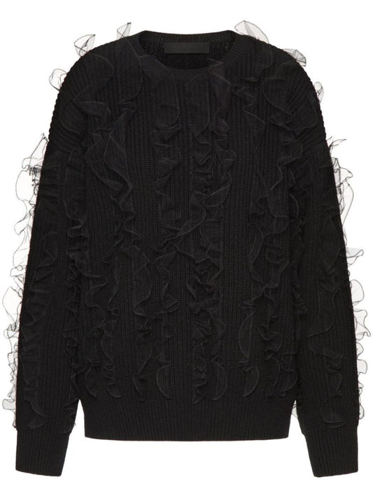 Black Ruffled Sweater