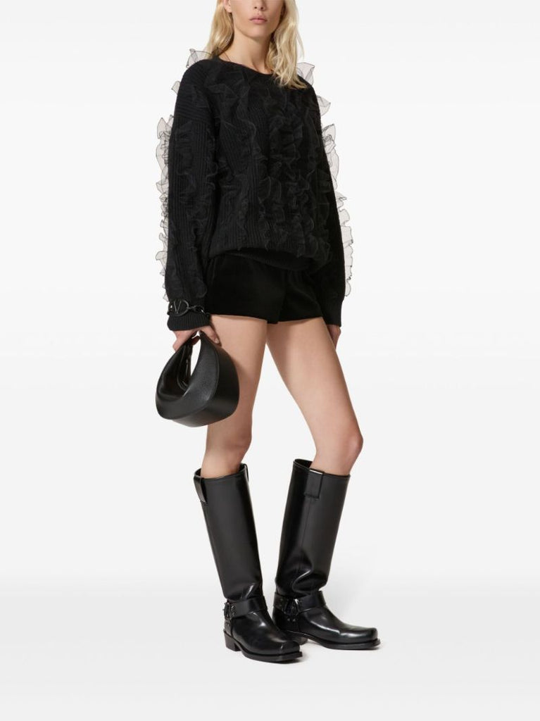 Black Ruffled Sweater